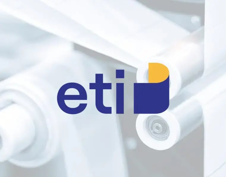 view of the ETI logo on a background image