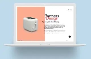 Vue du site web de Partenaires en Design sur un ordinateur