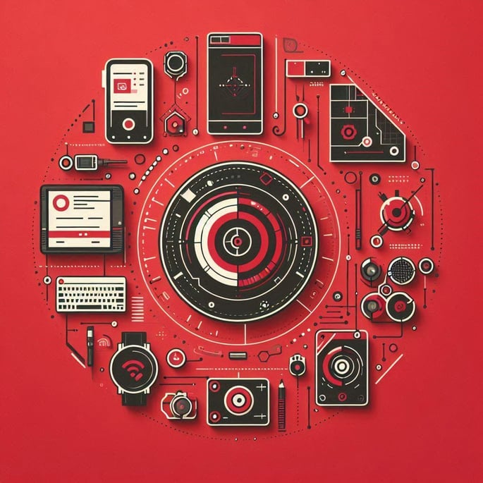 minimalist technological red simple image without writing