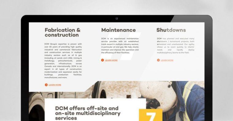 View of DCM website, on computer