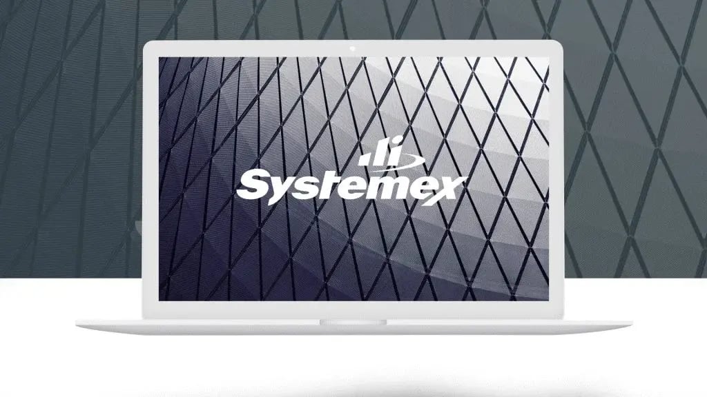 Vue du logo de Systemex sur un écran d'ordinateur