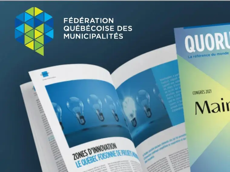 Montage d'image avec le logo de la FQM et une brochure