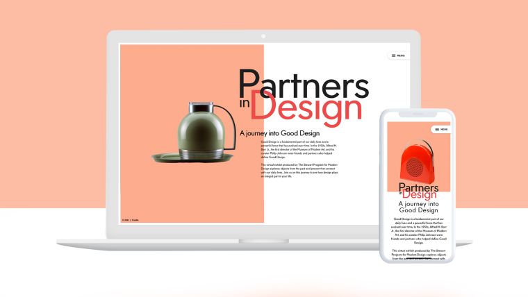 Vue du site web de Partenaires en Design sur un ordinateur et un cellulaire 